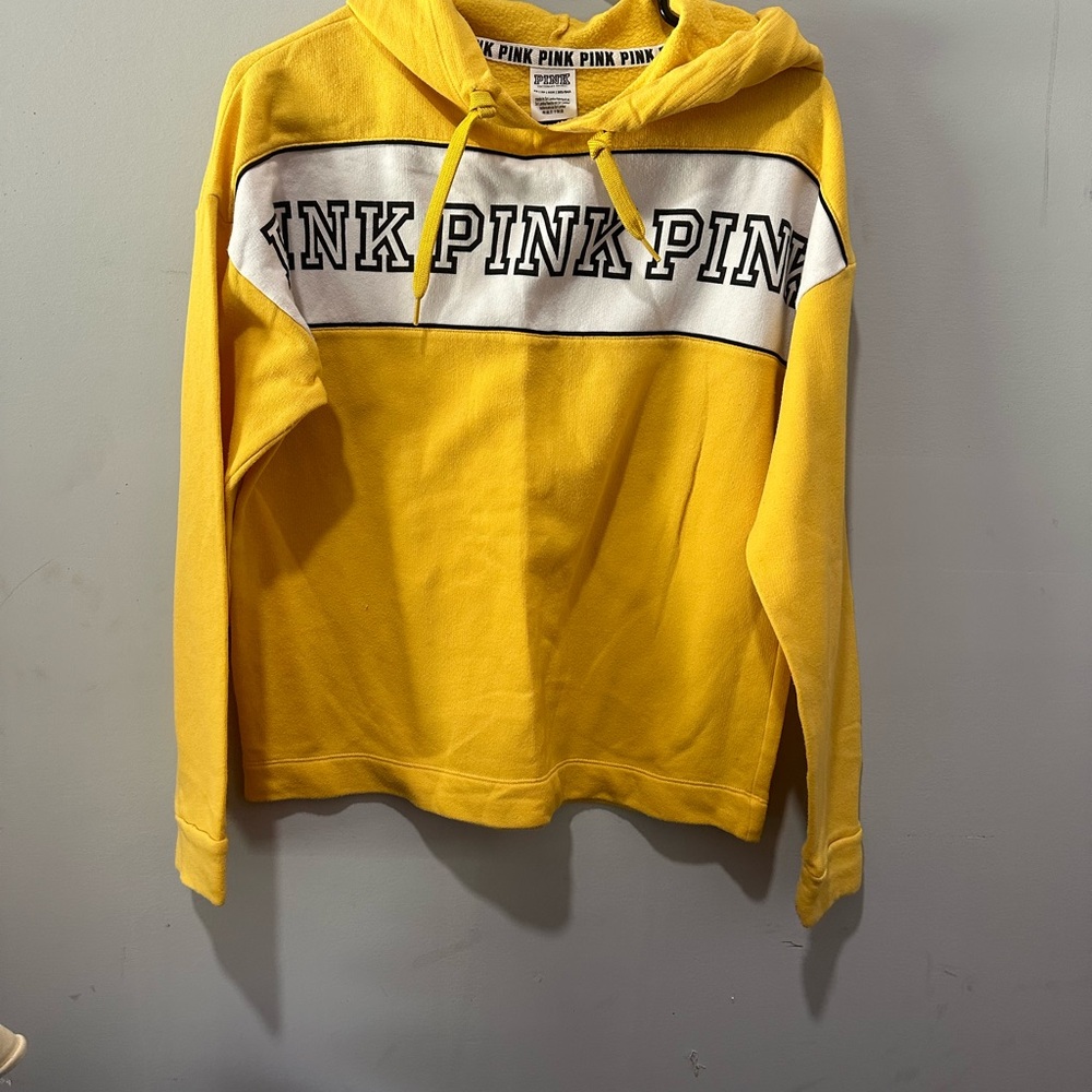 PINK Victoria's Secret Yellow Hoodie Sweater